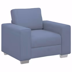 vidaXL Divano Sedia Blu 60 cm Tessuto di velluto a coste - Vista aggiuntiva 2