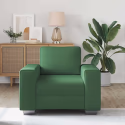 vidaXL Divano Sedia Verde Scuro 60 cm Tessuto di Velluto a Coste - Vista aggiuntiva 3