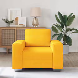 vidaXL Divano Sedia Giallo Chiaro 60 cm in Tessuto di Velluto a Coste - Vista aggiuntiva 3