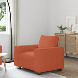 Vidaxl - Divano Sedia Rosso Arancione 60 cm Tessuto di Velluto a Coste
