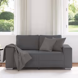 vidaXL Divano Divanetto Grigio Scuro 120 cm Tessuto di Velluto a Coste - Vista aggiuntiva 3