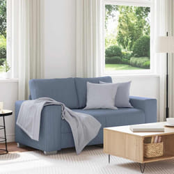 vidaXL Divano Divanetto Blu 120 cm Tessuto di Velluto a Coste