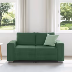 vidaXL Divano Divanetto Verde Scuro 120cm Tessuto di Velluto a Coste - Vista aggiuntiva 3