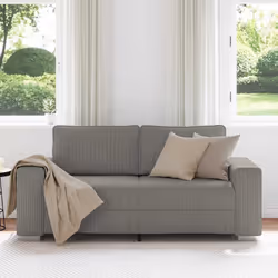 vidaXL Divano Divanetto Grigio Chiaro 140cm Tessuto di Velluto a Coste - Vista aggiuntiva 3
