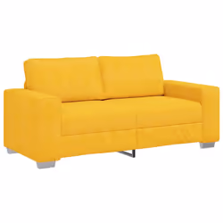 vidaXL Divano Divanetto Giallo Chiaro 140cm Tessuto di Velluto a Coste - Vista aggiuntiva 2