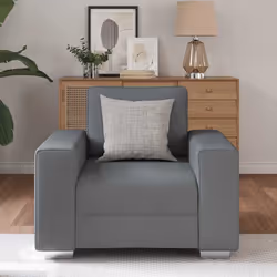 vidaXL Divano con cuscino Grigio scuro 100 x 77 x 82 cm Tessuto - Vista aggiuntiva 3