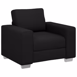 vidaXL Divano con cuscino Nero 100 x 77 x 82 cm Tessuto - Vista aggiuntiva 2