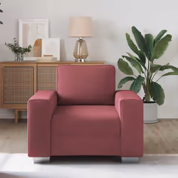 vidaXL Divano con cuscino Rosso vino 100 x 77 x 82 cm Tessuto - Vista aggiuntiva 3
