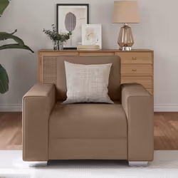 vidaXL Divano con cuscino Marrone 100 x 77 x 82 cm Tessuto - Vista aggiuntiva 3