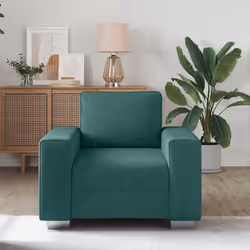 vidaXL Divano con cuscino Verde scuro 100 x 77 x 82 cm Tessuto - Vista aggiuntiva 3