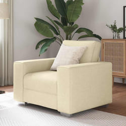 vidaXL Divano con cuscino Crema 100 x 77 x 82 cm Tessuto