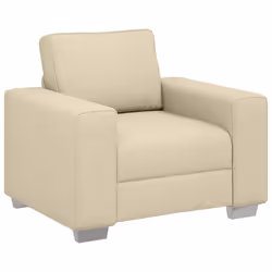 vidaXL Divano con cuscino Crema 100 x 77 x 82 cm Tessuto - Vista aggiuntiva 2