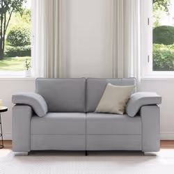 vidaXL Divano con cuscino Grigio chiaro 160 x 77 x 82 cm Tessuto - Vista aggiuntiva 3