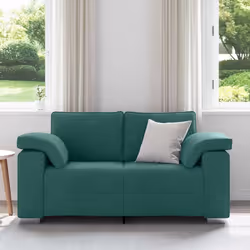 vidaXL Divano con cuscino Verde Scuro 160 x 77 x 82 cm Tessuto - Vista aggiuntiva 3