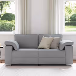 vidaXL Divano con cuscino Grigio chiaro 180 x 77 x 82 cm Tessuto - Vista aggiuntiva 3
