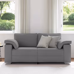vidaXL Divano con cuscino Grigio scuro 180 x 77 x 82 cm Tessuto - Vista aggiuntiva 3