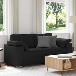 vidaXL Divano con cuscino Nero 180 x 77 x 82 cm Tessuto