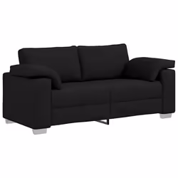 vidaXL Divano con cuscino Nero 180 x 77 x 82 cm Tessuto - Vista aggiuntiva 2
