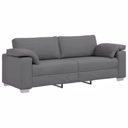 vidaXL Divano con cuscino Grigio scuro 219 x 77 x 82 cm Tessuto - Vista aggiuntiva 2