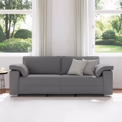 vidaXL Divano con cuscino Grigio scuro 219 x 77 x 82 cm Tessuto - Vista aggiuntiva 3