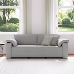 vidaXL Divano con cuscino Grigio nuvola 219 x 77 x 82 cm Tessuto - Vista aggiuntiva 3