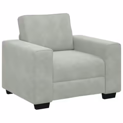 vidaXL Divano Sedia Grigio Chiaro 60 cm Velluto - Vista aggiuntiva 2