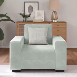 vidaXL Divano Sedia Grigio Chiaro 60 cm Velluto - Vista aggiuntiva 3