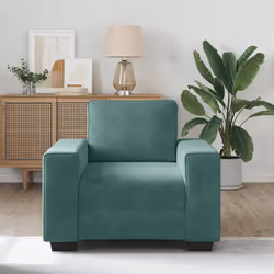 vidaXL Divano Sedia Verde Scuro 60 cm Velluto - Vista aggiuntiva 3
