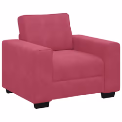 vidaXL Divano Sedia Rosso Vino 60 cm Velluto - Vista aggiuntiva 2