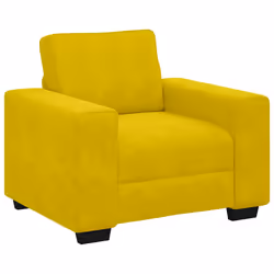 vidaXL Divano Sedia Giallo 60 cm Velluto - Vista aggiuntiva 2