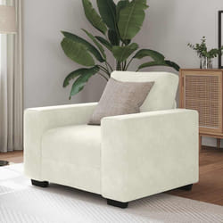 vidaXL Divano Sedia Crema 60 cm Velluto