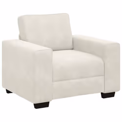 vidaXL Divano Sedia Crema 60 cm Velluto - Vista aggiuntiva 2