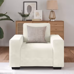 vidaXL Divano Sedia Crema 60 cm Velluto - Vista aggiuntiva 3