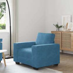 vidaXL Divano Sedia Blu 60 cm Velluto
