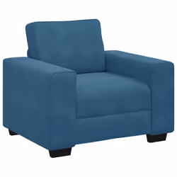 vidaXL Divano Sedia Blu 60 cm Velluto - Vista aggiuntiva 2