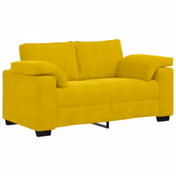 vidaXL Divano Divanetto Giallo 120 cm in Velluto - Vista aggiuntiva 2