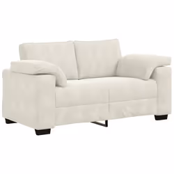 vidaXL Divano Divanetto Crema 120 cm in Velluto - Vista aggiuntiva 2