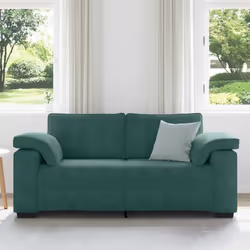 vidaXL Divano Divanetto Verde Scuro 140 cm in Velluto - Vista aggiuntiva 3