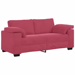 vidaXL Divano Divanetto Rosso Vino 140 cm in Velluto - Vista aggiuntiva 2