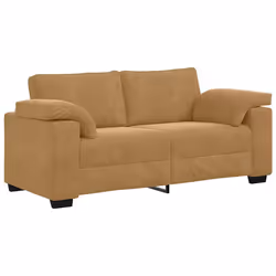 vidaXL Divano Divanetto Marrone 140 cm in Velluto - Vista aggiuntiva 2