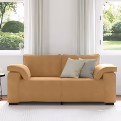 vidaXL Divano Divanetto Marrone 140 cm in Velluto - Vista aggiuntiva 3