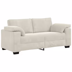 vidaXL Divano Divanetto Crema 140 cm in Velluto - Vista aggiuntiva 2