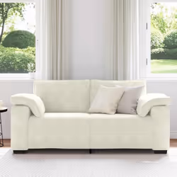 vidaXL Divano Divanetto Crema 140 cm in Velluto - Vista aggiuntiva 3