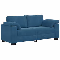 vidaXL Divano Divanetto Blu 140 cm in Velluto - Vista aggiuntiva 2