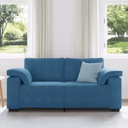 vidaXL Divano Divanetto Blu 140 cm in Velluto - Vista aggiuntiva 3