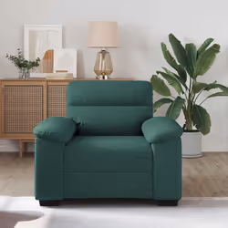 vidaXL Poltrona Verde Scuro 60 cm in Tessuto - Vista aggiuntiva 3