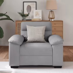 vidaXL Divano Sedia Grigio Nuvola 55 cm in Tessuto - Vista aggiuntiva 3