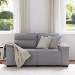 vidaXL Divano a 2 Posti Grigio Chiaro 120 cm in Tessuto - Vista aggiuntiva 3