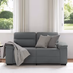 vidaXL Divano a 2 Posti Grigio Scuro 120 cm in Tessuto - Vista aggiuntiva 3