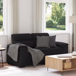 vidaXL Divano a 2 Posti Nero 120 cm in Tessuto